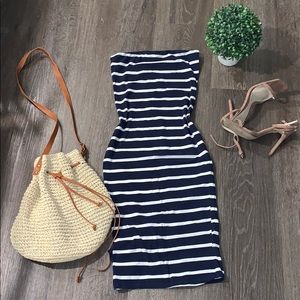 COPY - Navy & White Tube Top Dress!